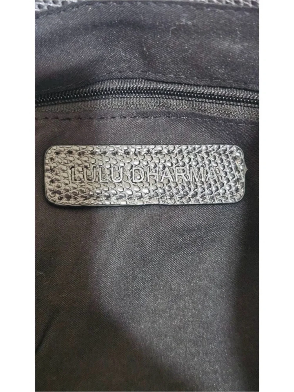 Lulu Dharma Large Gray Crocodile Tote Bag